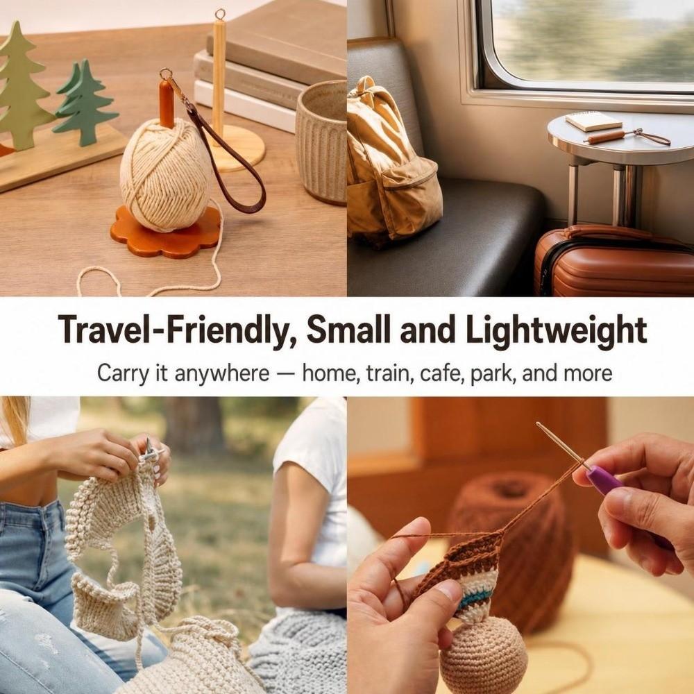 Rotatable Yarn Holder Wooden Knitting Accessories Portable Yarn Ball Winder Stand  For Knitters