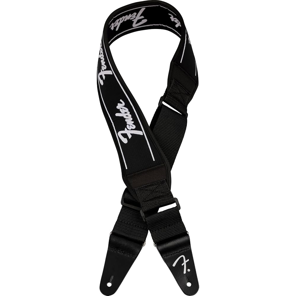 [Fender] Musical Instrument Strap Swell™ Neoprene Logo Strap, Running Logo, 2.5" Made in Canada