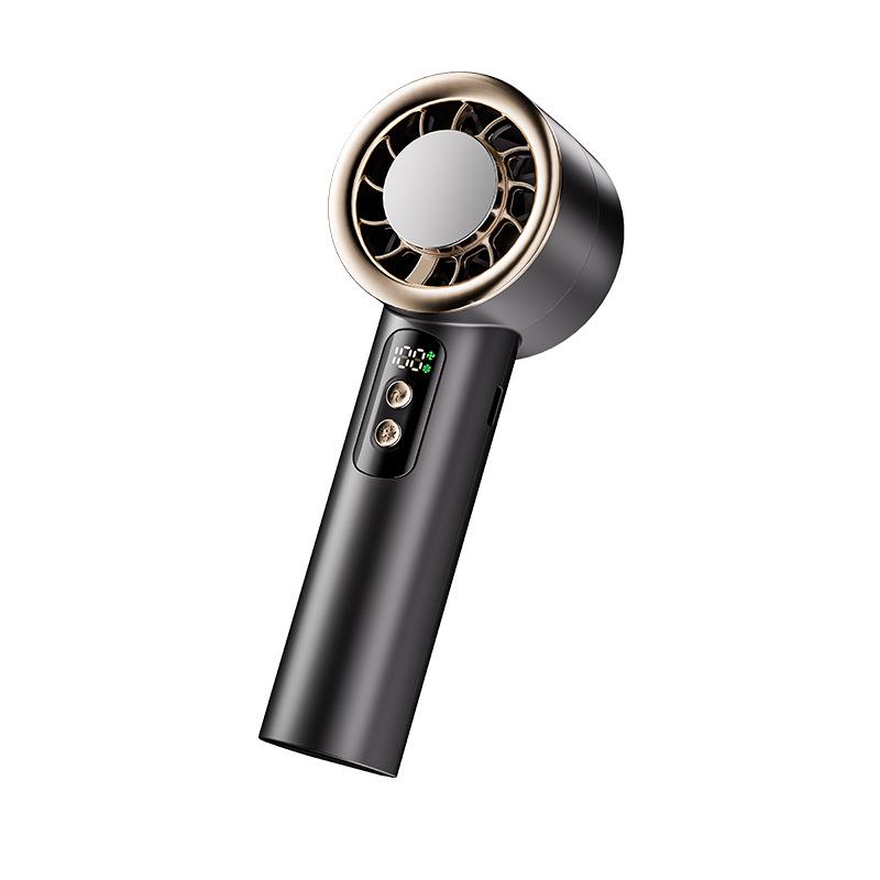 Portable Mini Handheld Fan with Digital Display and Ice Pack for Outdoor Cooling