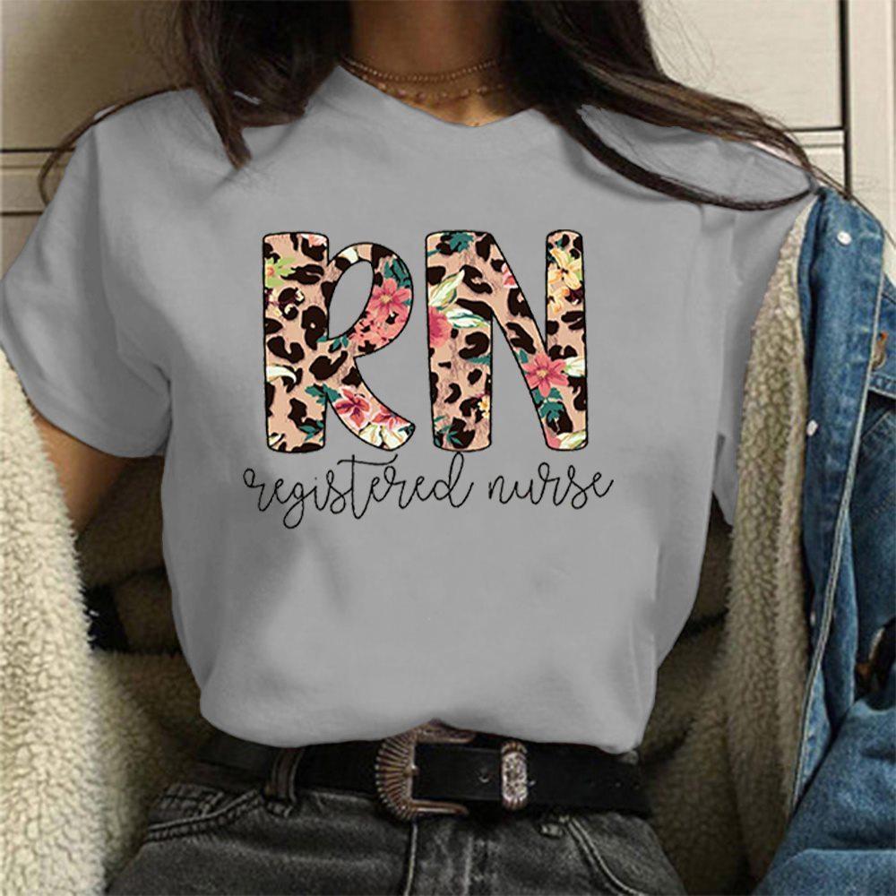 Fashion International Nurses' Day Rn Registered Nurse Print Graphic T Shirt Unisex Fashion Casual Short Sleeve Shirt Tee