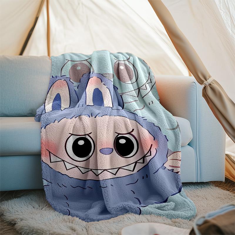 labubu printed throw blanket—lightweight,soft,warm;versatile blanket for all seasons—perfect as &air-conditioning throw,nap blanket