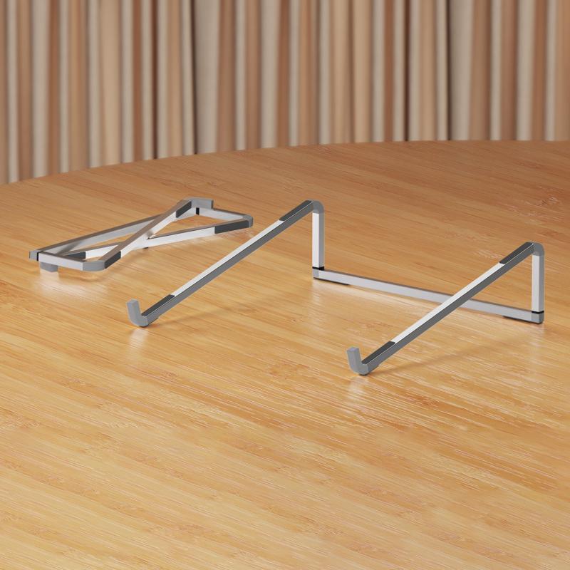 Adjustable Laptop Stand Notebook Heatsink Riser Bracket Aluminum Ergonomic Foldable Portable Desktop Holder серебряный
