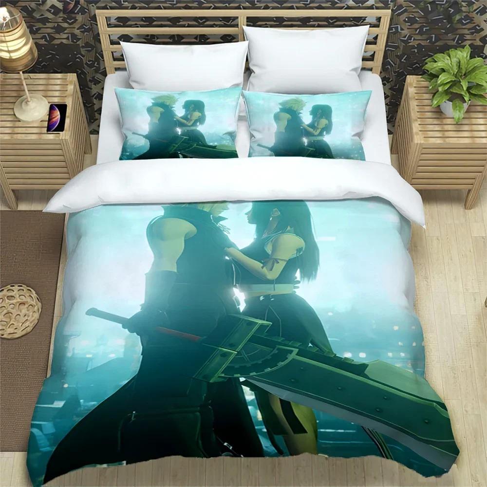 Final Fantasy Print Three Piece Bedding Set Fashion Article Children or Adults for Beds Quilt Cover Pillowcases Bedding Set Gift