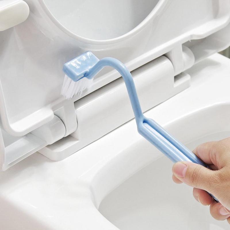 Portable S Shape Long Handle Toilet Corner Cleaning Plastic Brush