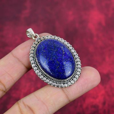 Prívesok Lapis Lazuli Ručne vyrábané šperky z drahokamov, Prívesok z masívneho rýdzeho striebra 925, Šperkový prívesok s jedinečným dizajnom