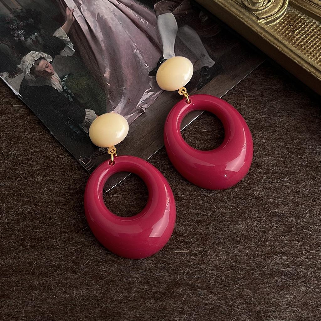 Средневековые европейские и американские преувеличенные геометрические круглые большие серьги французские ретро литературные серьги в гонконгском стиле