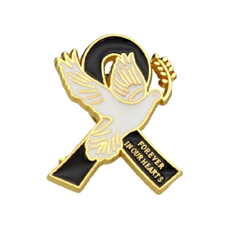 

Versatile Peace Bird Brooch Pin With Ribbon Detail Design Easy To Pair Outfits For Any Event Secure Closure чорний
