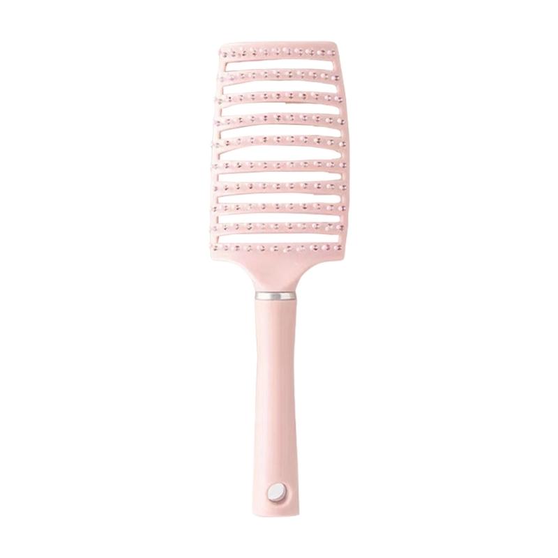 

Fashionable Soft Tooth Comb Large Curved Hairbrush for Most Hair Types Enjoy Quick Smoothing and Comfortable Grip розовый