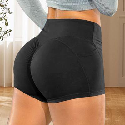 1 Peça Shorts Fitness Quadril Elástico Cor Sólida Justo Yoga Cintura Alta Casual Misturas de Fibra Química Academia