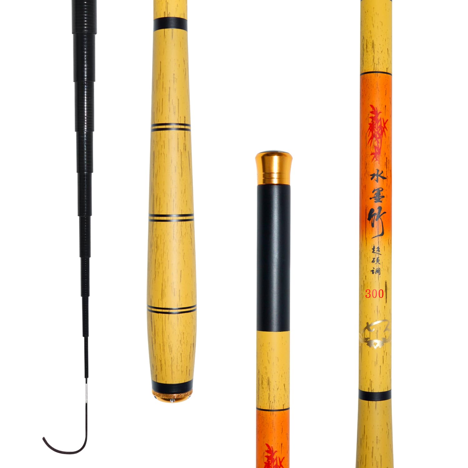 

JINKING Stream Fishing Rod, Ultra-Hard High Carbon Fiber, Ultra-Lightweight, Hard-Tuning, Compact, 3.0M, for Beginners