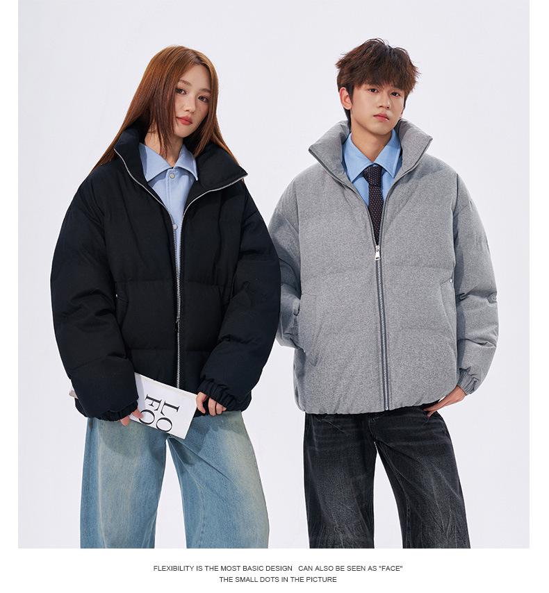 Winter Color Block Two-Piece Patchwork Puffer Jacket - Thick, Warm, Casual Cotton for Couples