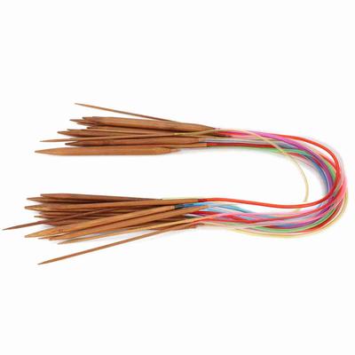Multicolor plastic buis gecarboniseerde dubbele ringvormige bamboe trui naalden(100 cm39,4 inch)