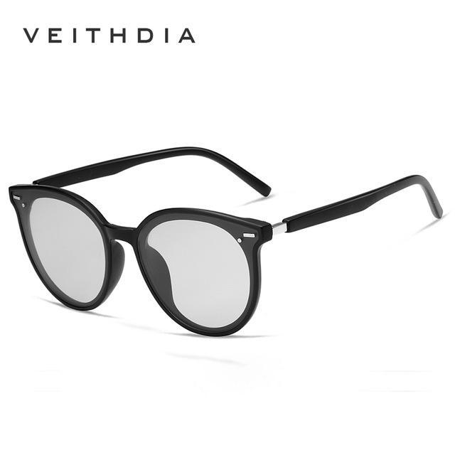 VEITHDIA брендовые фотохромные женские солнцезащитные очки с поляризационными зеркальными линзами, винтажные двойные очки для дня и ночи серый