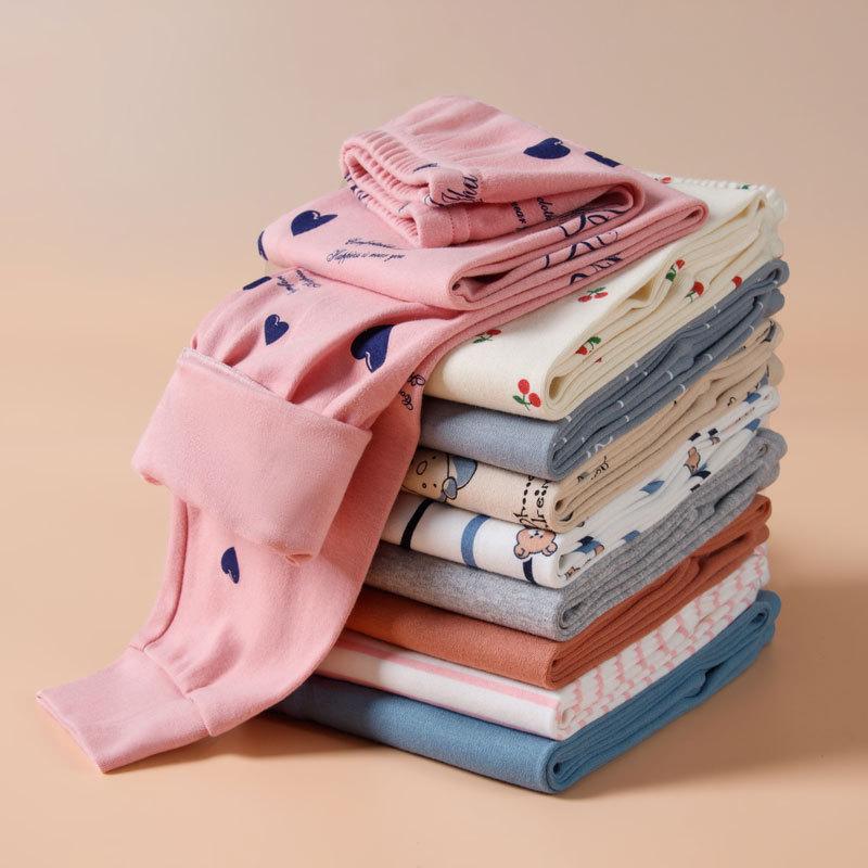 Soft, Breathable Cotton Wool Pants for Kids - Warm Print Pajamas for Fall and Winter