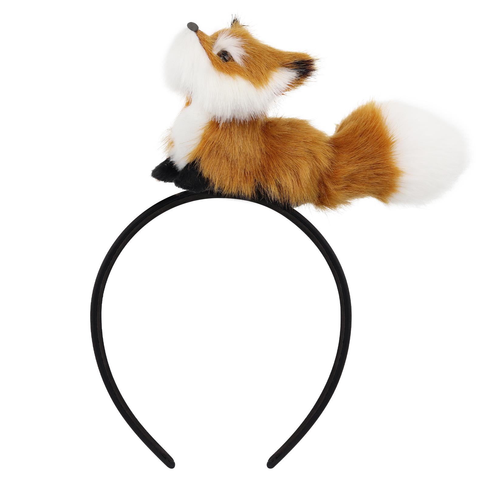 Fuchs Katze Stirnband Tier-Haarband Gesicht waschen Maskenball Party Kostüm Zubehör brown