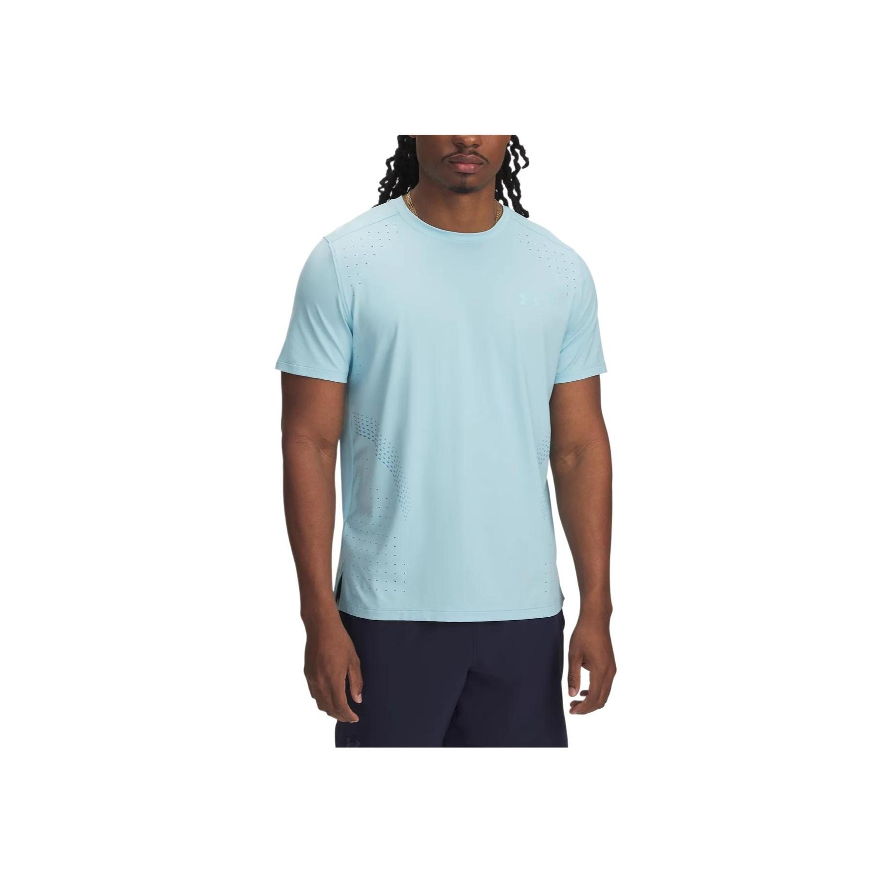 

Under Armour Launch Elite Iso-Chill Breathable Cool Comfort Soft Skin-Friendly Fashion Short Sleeve T-Shirt Men Tops Blue 1389803-494 XXL
