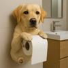 Resin Dog Toilet Paper Holder 3D Dog Shape Hanging Paper Towel Stand  Bathroom