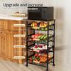 Door-Shaped Slanted Drawer Mobile Storage Rack for Kitchen Fruits and Vegetables Rolling Cabinet Basket Organizer