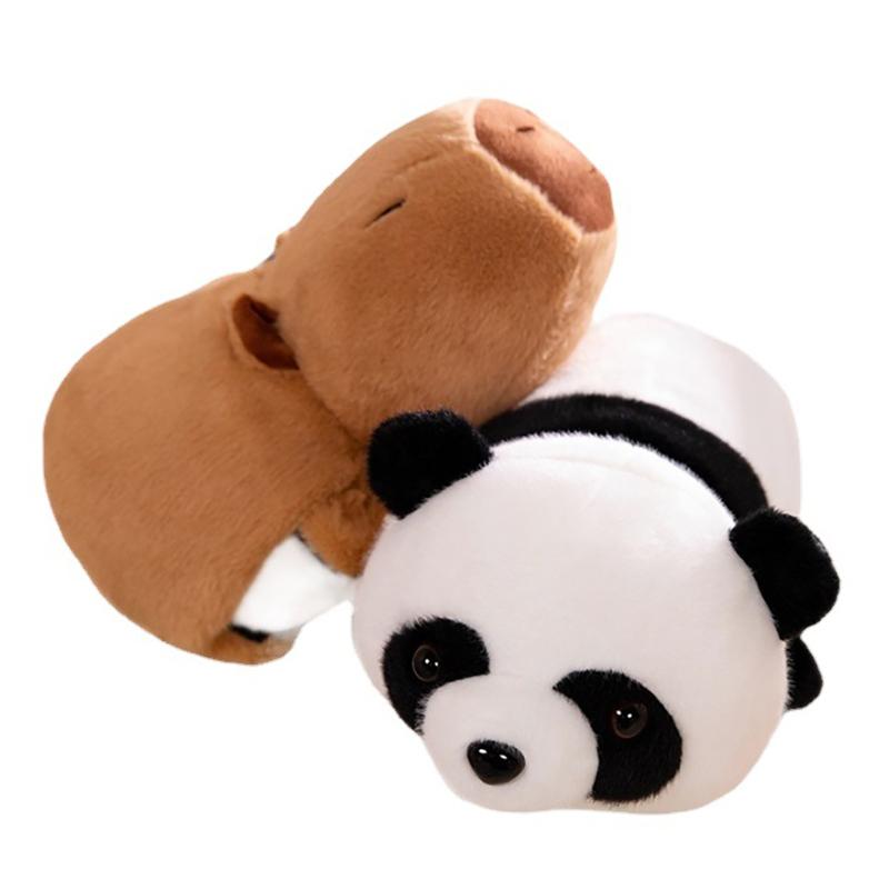 Lovely Panda Capybara Flip Transformation Plush Toy Double-Sided Flip Panda Toy Cartoon Stuffed Doll Toys Children Gifts