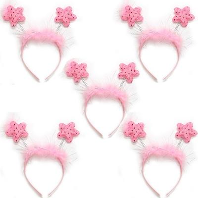 Party Show Pastel Star Headband, Pink, 5 Pieces