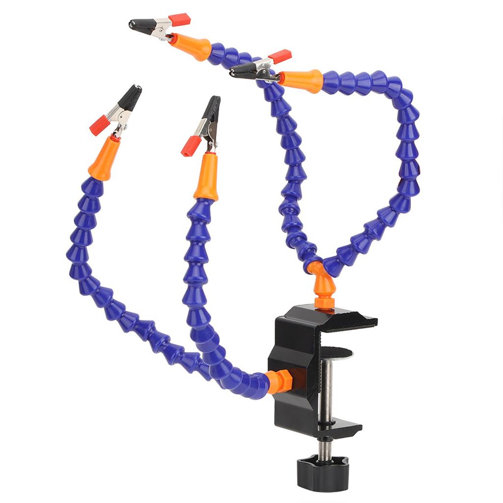Flexible 4 Arms Soldering Holder Blue Multifunctional for Circuit Board Repairing and Fixing