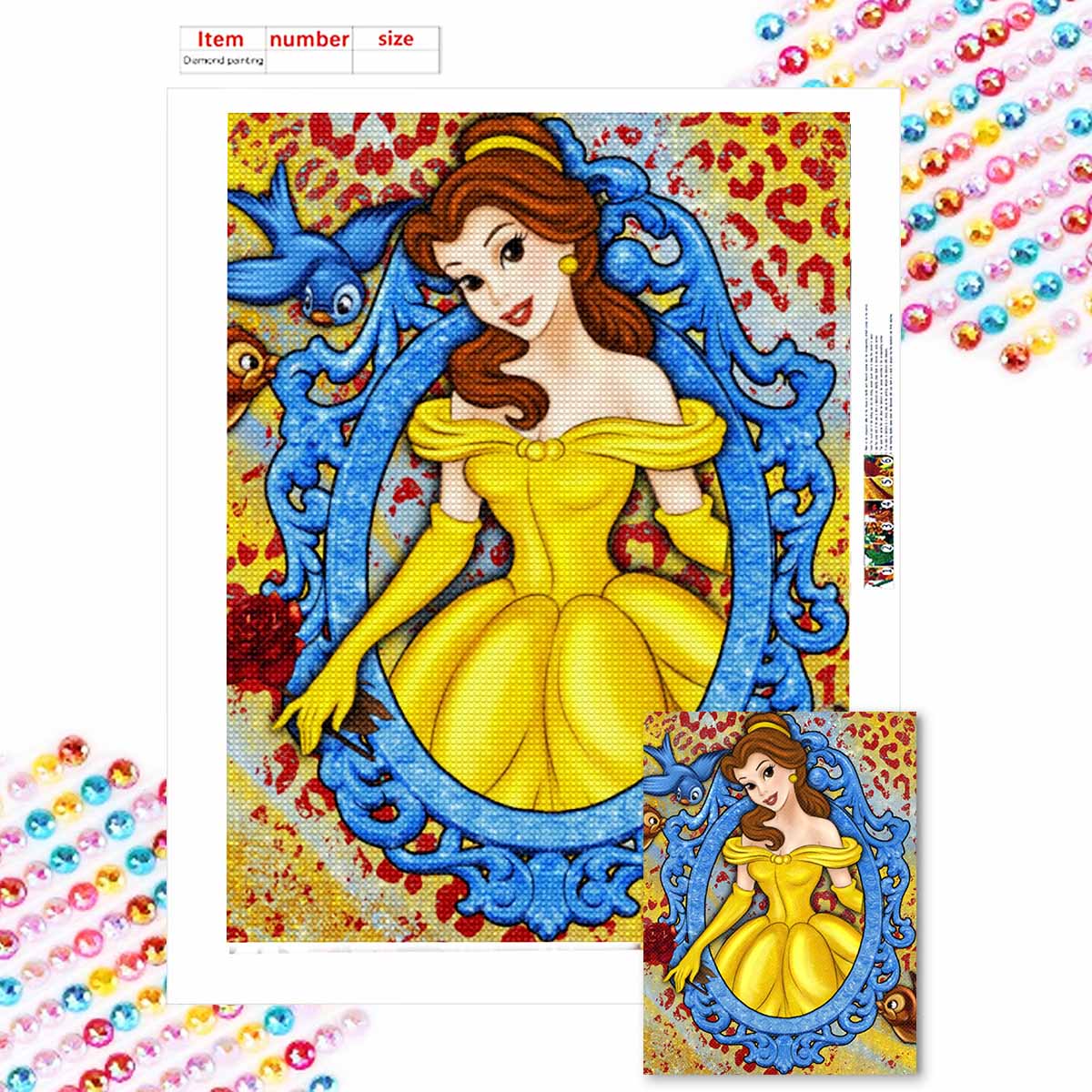 

Набор для алмазной вышивки своими руками Рапунцель Вышивка крестом Мозаичное искусство Алмазная живопись Полная круглая алмазная Домашнее украшение Round 20x30cm