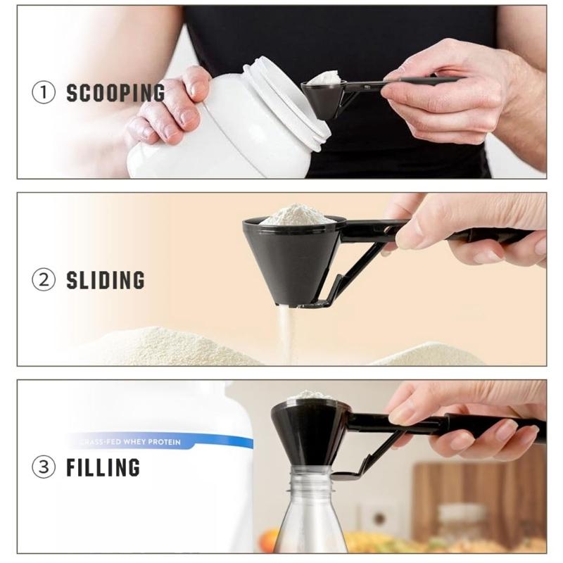 Protein Powder Measuring Tool Funnel Scoops for Consistent Measurements Of Coffee and Milk Powder Kitchen Gadget
