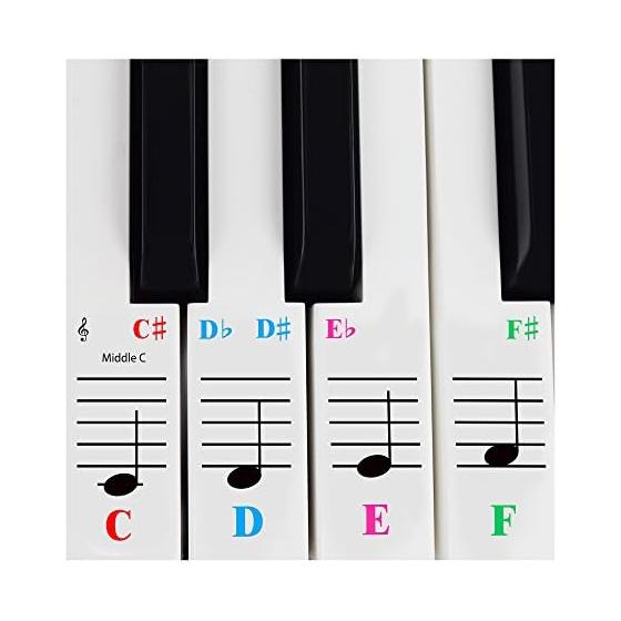 61 Keys Keyboard Piano Stickers - Transparent and Removable with Free Piano Ebook