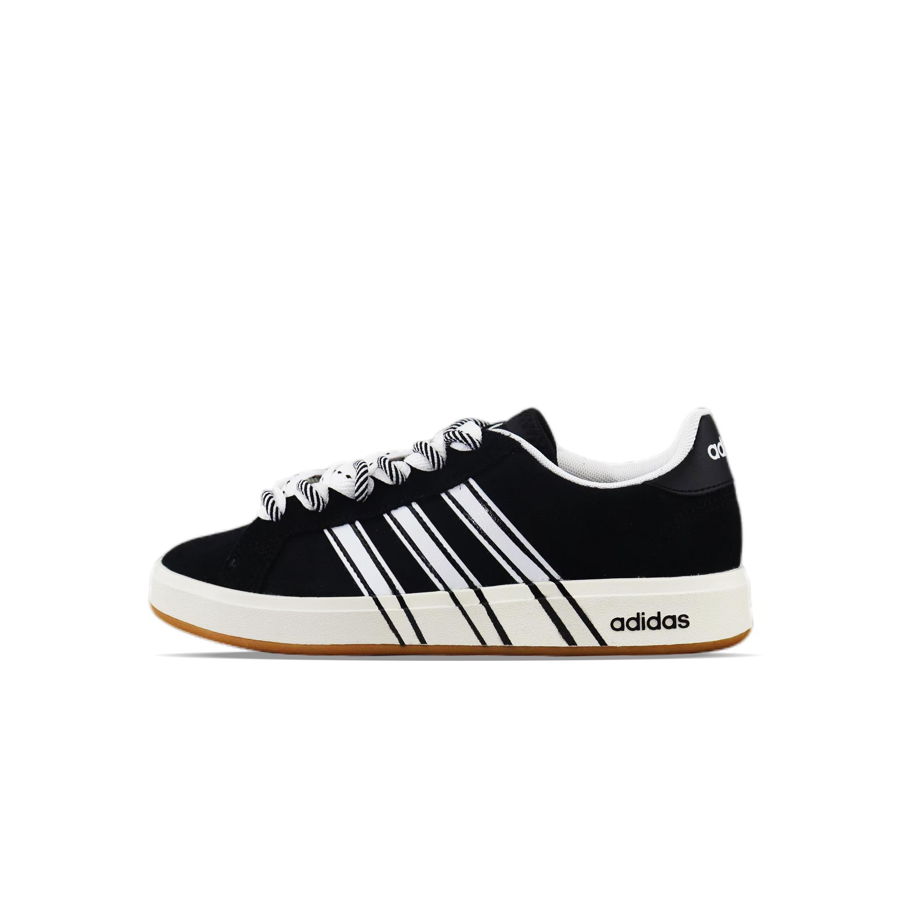 

Adidas Grand Court Base 00s Abrasion Resistant Slip Resistant Low top Skateboard Shoes Unisex Black White JP6335(Team840-) 36