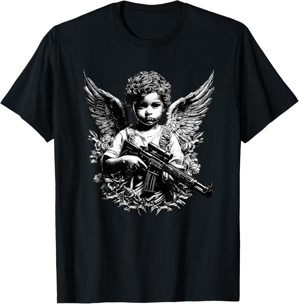Das T-Shirt mit dem bewaffneten Schutzengel
