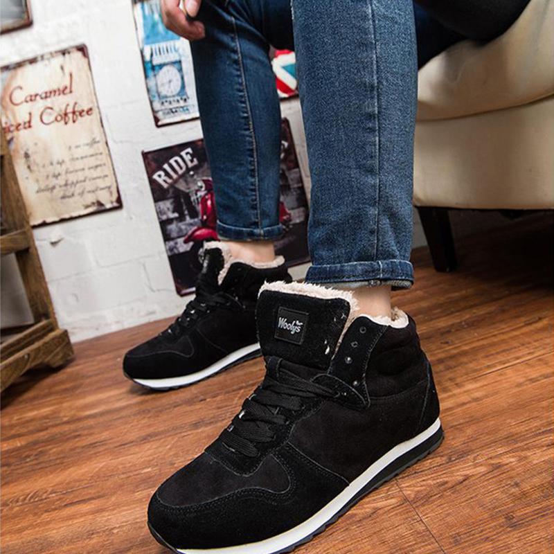 Couple Cotton Shoes Plush Warm Outdoor Hiking Sports Shoes Casual Workout Sneakers Trekking Snow Boots Men Women Plus Size