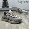 Retro Autumn New Comfortable Thick-soled Leather and Ice Silk Cloth Breathable European Light Luxury Casual Shoes Tt