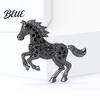 Retro Horse Brooch Vintage Rhinestone Alloy Running Lapel Pin Sweater
