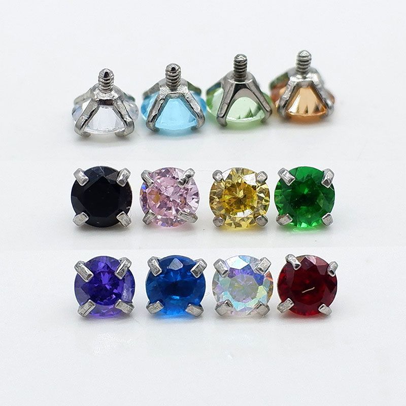 

Сплав титана G23/Титан Сталь Внутренняя резьба Циркон Подходит Внутренняя резьба Лабрет Штанга для языка Сменная головка Аксессуары для головы Аксессуары для головы Серьги-пусеты [1] Titanium Steel 6mm White Diamond * Mouth 1.0