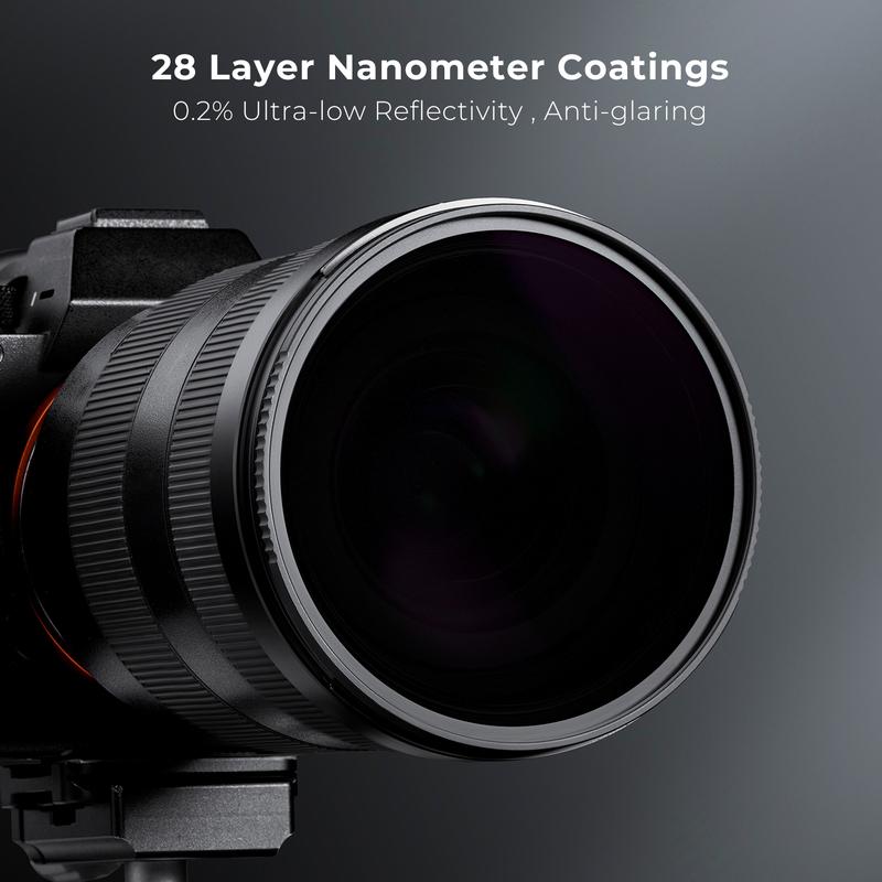 K&F Concept ND100000 Solar Filter 28-Layer Neutral Density 16.6-Stop Filters for Camera Lens Accessories 49mm-95mm Nano-X Series