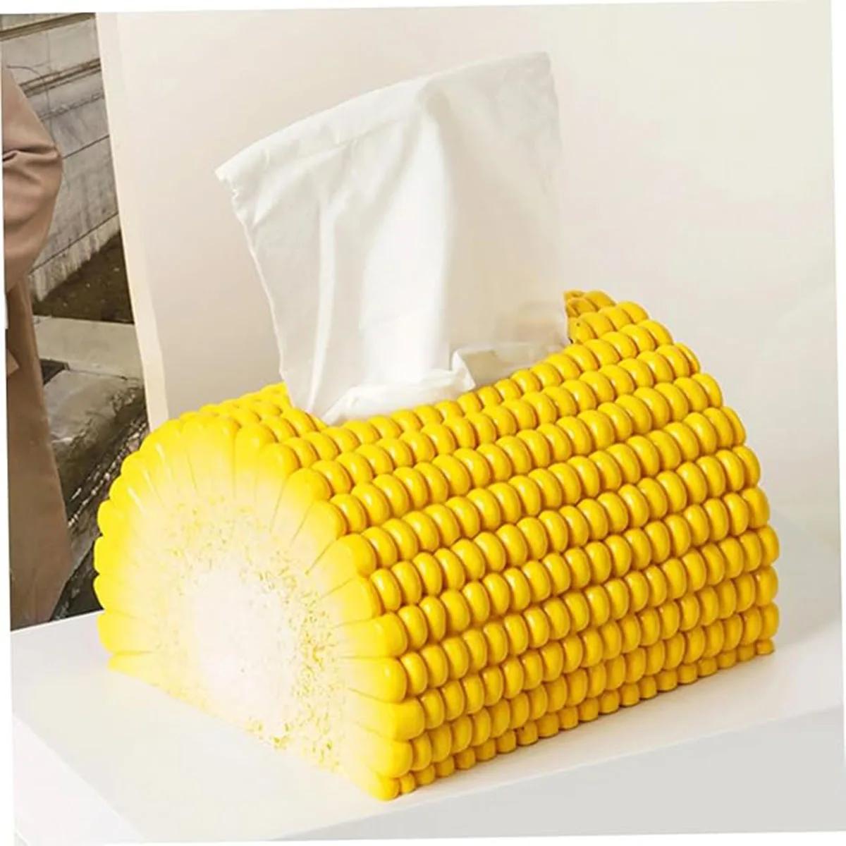 

Corn Tissue Box Desktop Tissue Holder Desktop Storage Tissue Dispenser Novelty Napkin Holder Tissue Dispenser Decorative Box жёлтый