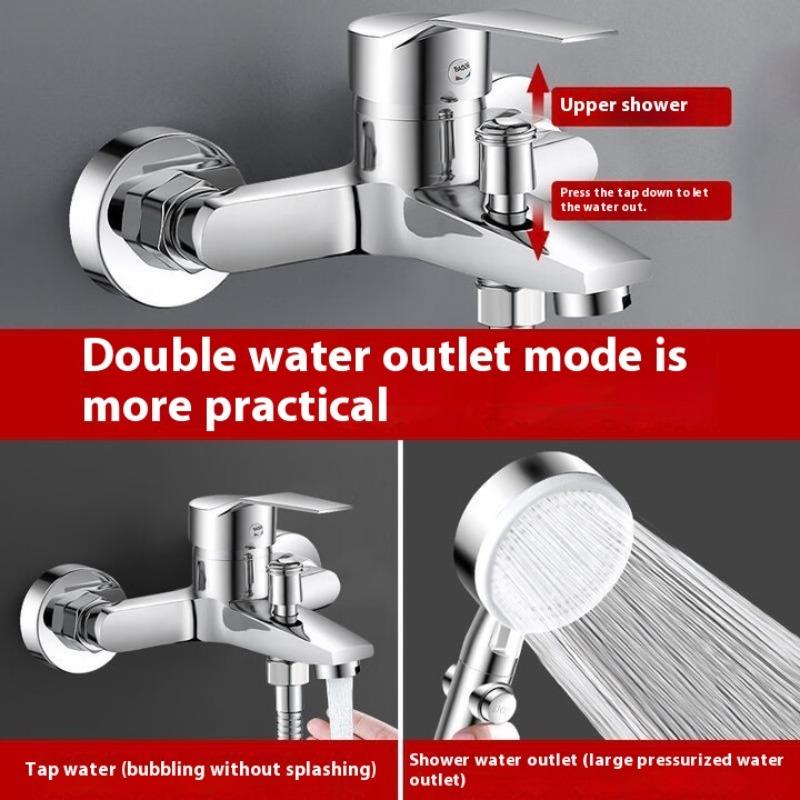 Shower Faucet Mixing Valve Set Bathroom Faucet Three-way Shower Faucet All-copper Hot Cold Water Faucet for Bathing Decoration