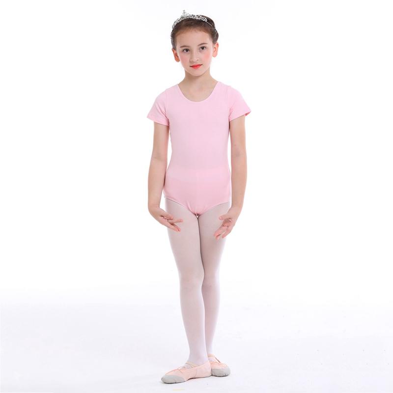 Dívčí taneční kostým Dvoudílná souprava Dětská jednobarevná kombinéza s krátkým rukávem a baletní sukně