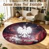Round Rug Custom NamePoland Football Pattern Non Slip Carpet Home Floor Decor