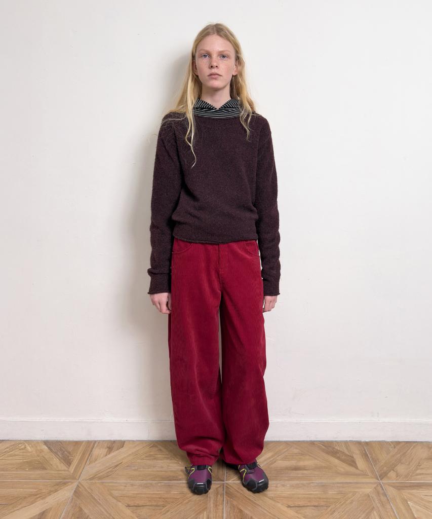 Daiaegeuneol Adjustable Cord Trousers (Red)