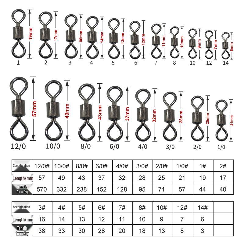 High-Speed Large Stainless Steel Figure-8 Swivel Connector for Rock and Lure Fishing