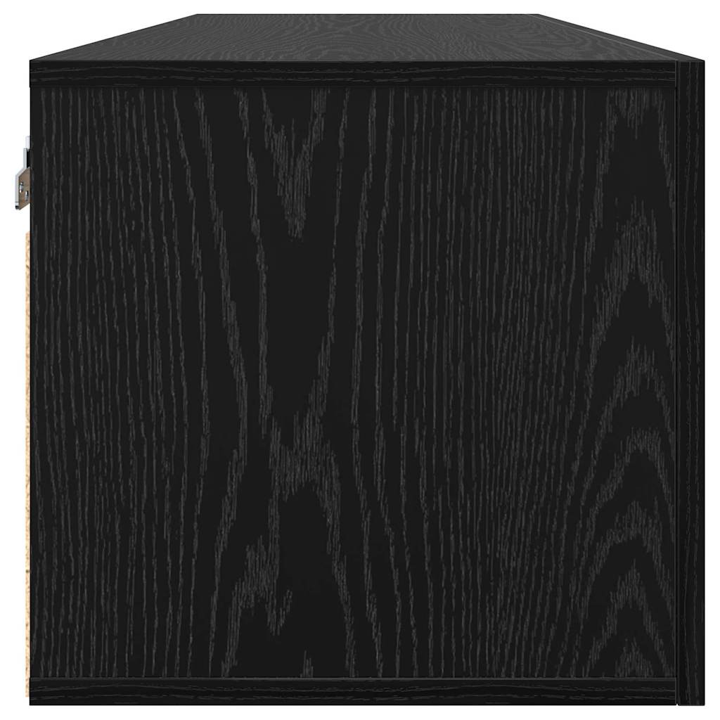 Wall Mounted Cabinet Black Oak Effect 100 x 36.5 x 35 cm