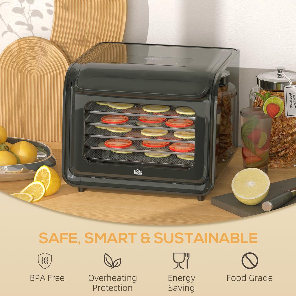 35-70 degrees C Six-Tray Food Dehydrator - Black