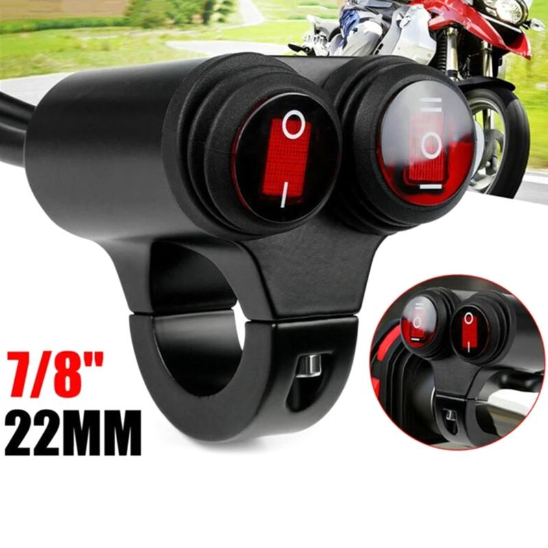 Motorcycle Switch Handlebar Control Dual Button 2 in 1 Foglight Spotlight Switch