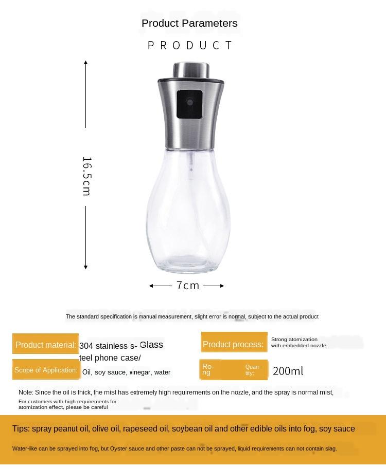 BBQ Grill Kochwerkzeug Sprühflasche Ölsprüher Öler Kanne Topf Kochgeschirr Küchenwerkzeug Glas ABS Olive Pumpe Sprühflasche