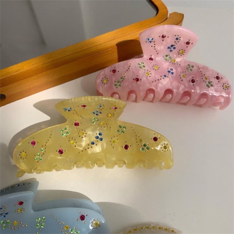 Hair Claws Rhinestones Flower Shark Clip for Female Teens Girl Hair Shaping Clip