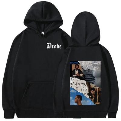 Rapper Drake Music Album Cover Graphic Hoodies Men's Fashion Hip Hop Vintage Sweatshirts Autumn/Winter Fleece Warm Pullovers