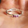 Natural Rubellite Garnet Gemstone  925 Sterling Silver Ring 7.5 US, Gift Ring