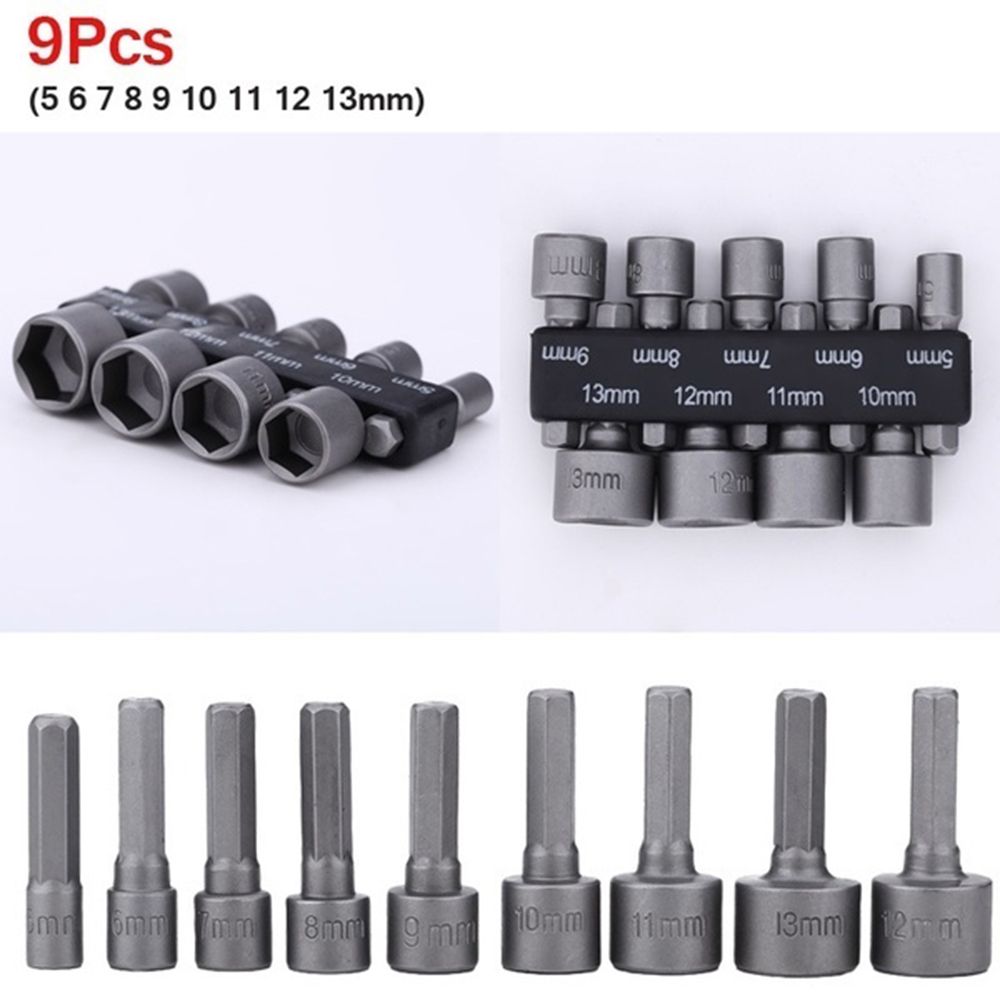 

9pcs/set Tools Drill Bit Bits Sets Driver Set Nozzles Nut Hex SocketS Sleeve Screwdriver Set