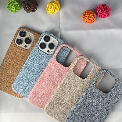 Funda de Teléfono Texturizada de Tela Tejida Manzana 15promax Adecuada para IPhone14, A Prueba de Golpes 13, Simple 12, Media Carcasa